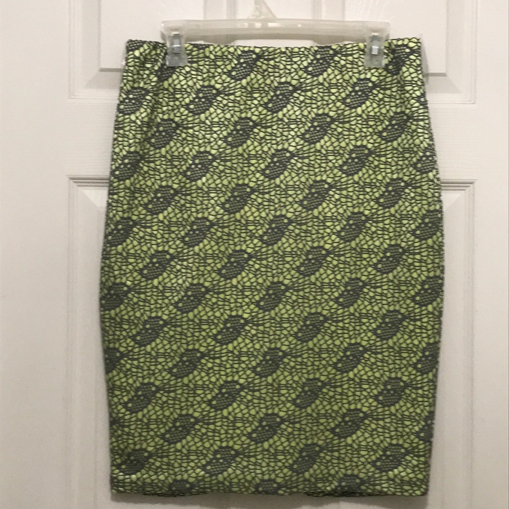Chic Mossimo Skirt! Stretch, Neon Green, Gray. M